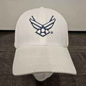 New Officially Licensed U.S. Air Force White Mesh Cap Blue & White Logo